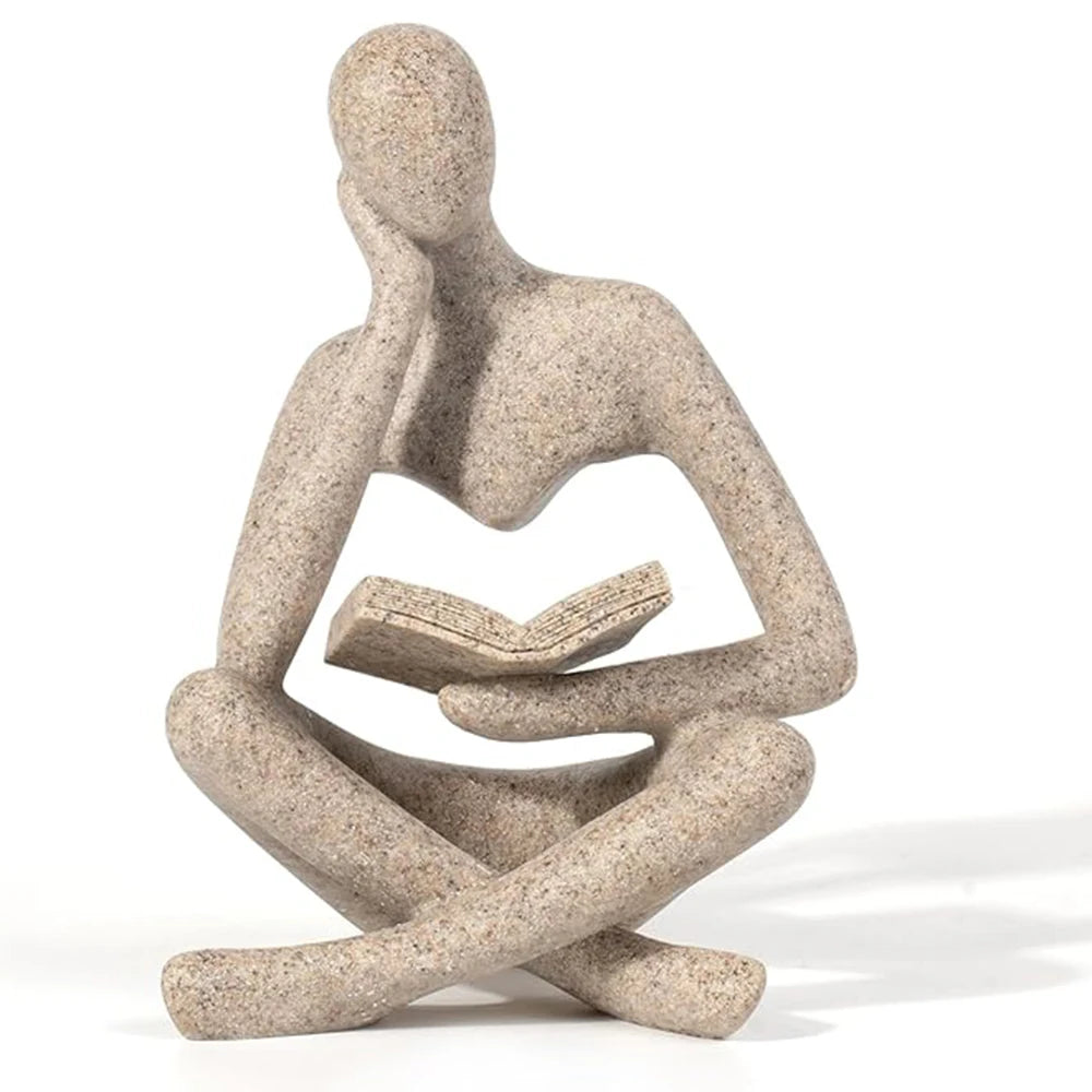 Escultura Abstrata em Resina para Decoração de Estante Kazaen