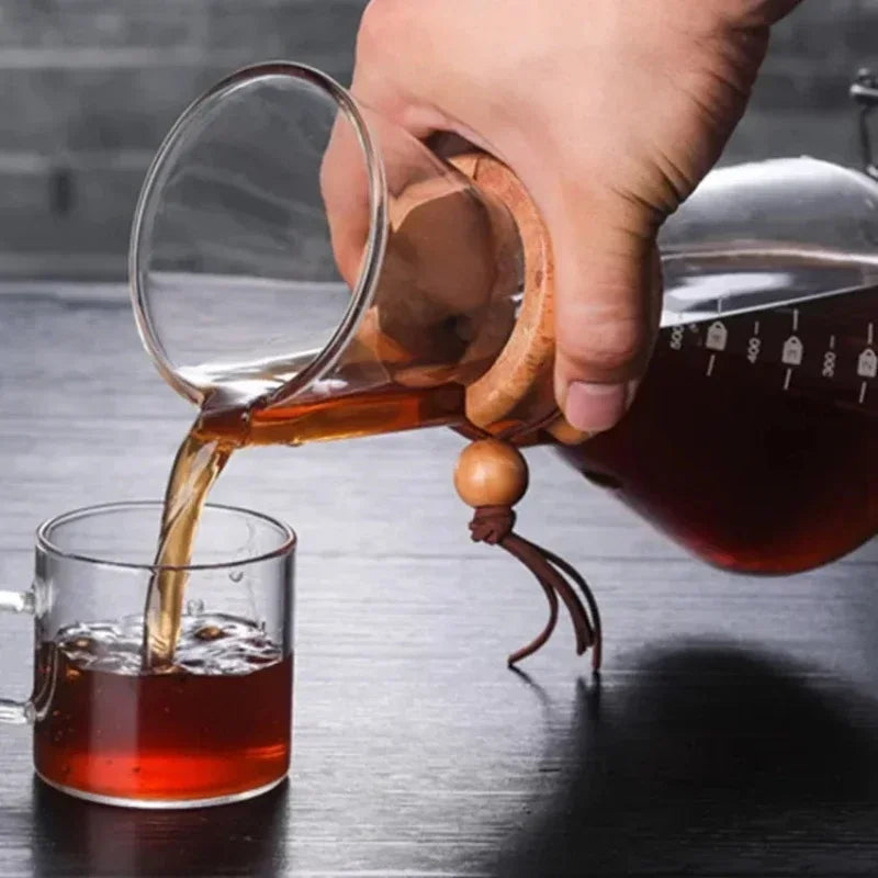 Chaleira de Cafe em Vidro com Filtro de Aco Inoxidavel Kazaen