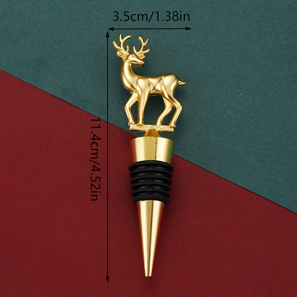 Rolha Escultural Cervo em Metal Dourado
