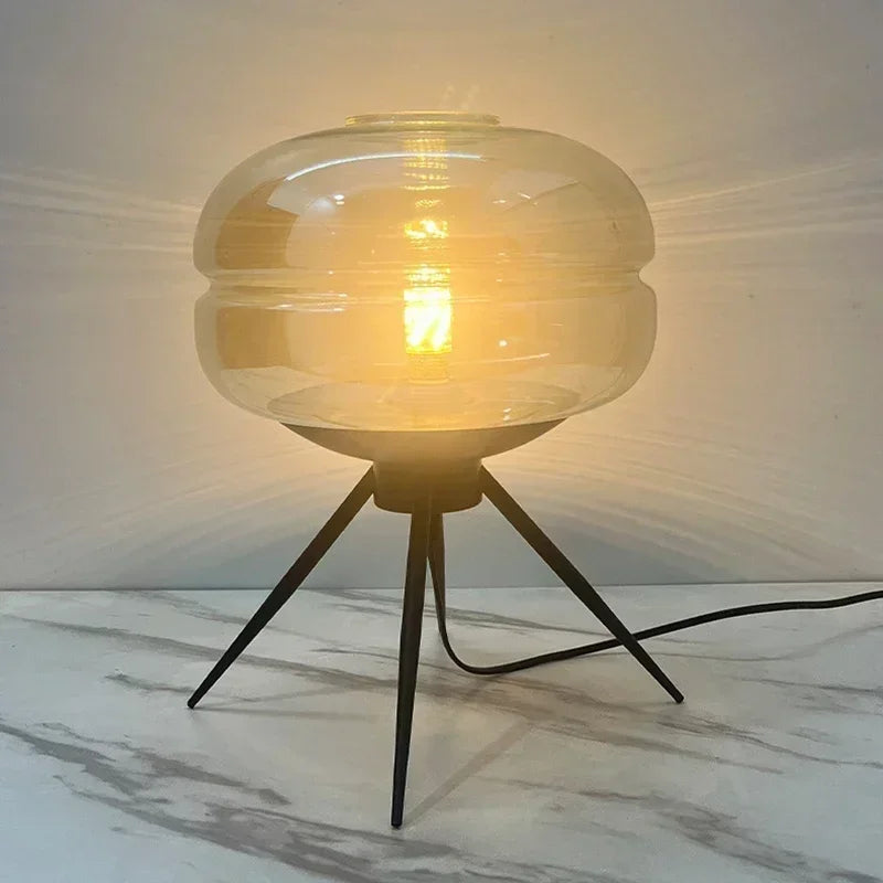 Luminaria de Mesa em Vidro Cristalino Minimalista Kazaen