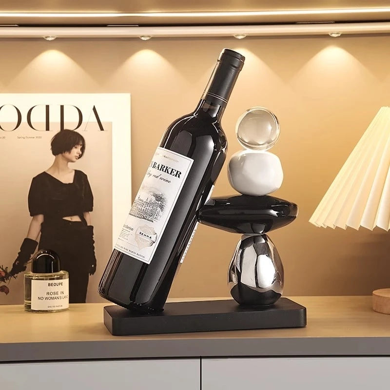 Suporte Escultural para Vinho em Resina Premium