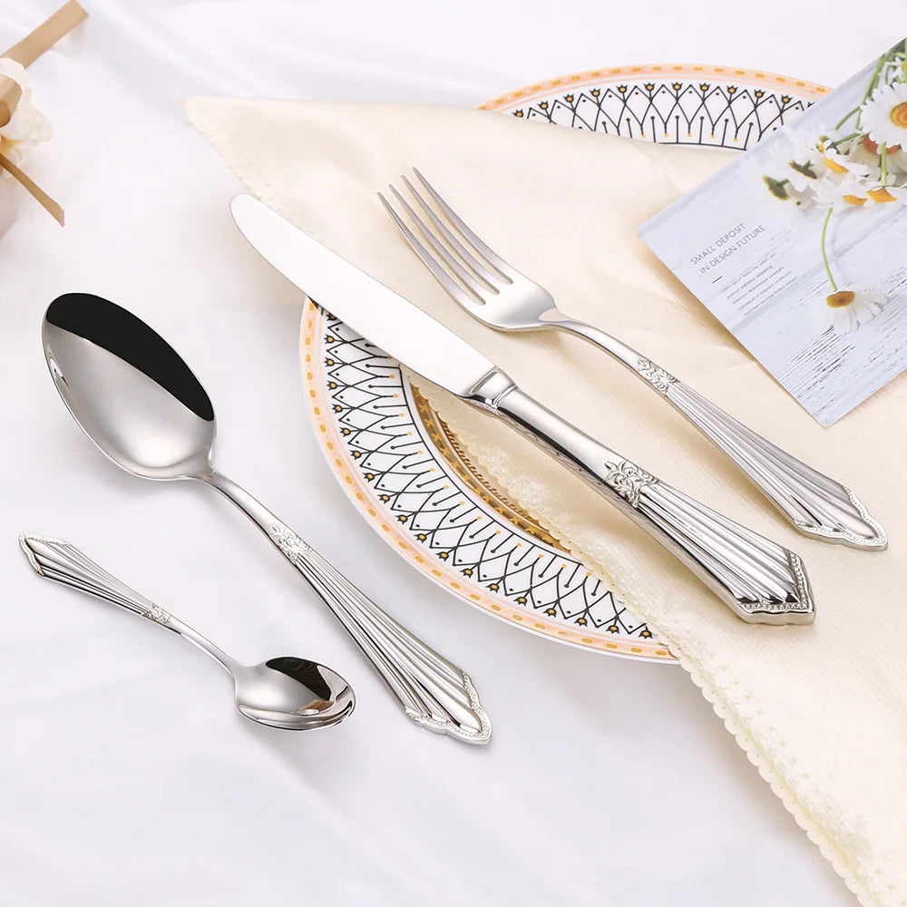 Conjunto de Talheres de Luxo em Aço Kazaen