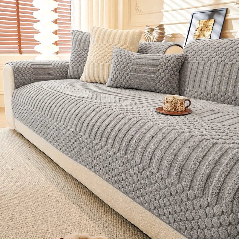 Capa de Sofa Geometrica Jacquard Kazaen