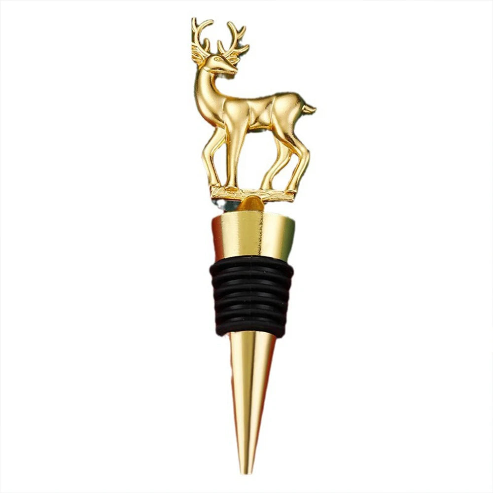 Rolha Escultural Cervo em Metal Dourado