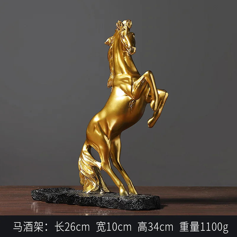 Escultura para Vinho Cavalo Imperial em Resina
