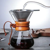 Chaleira de Cafe em Vidro com Filtro de Aco Inoxidavel Kazaen
