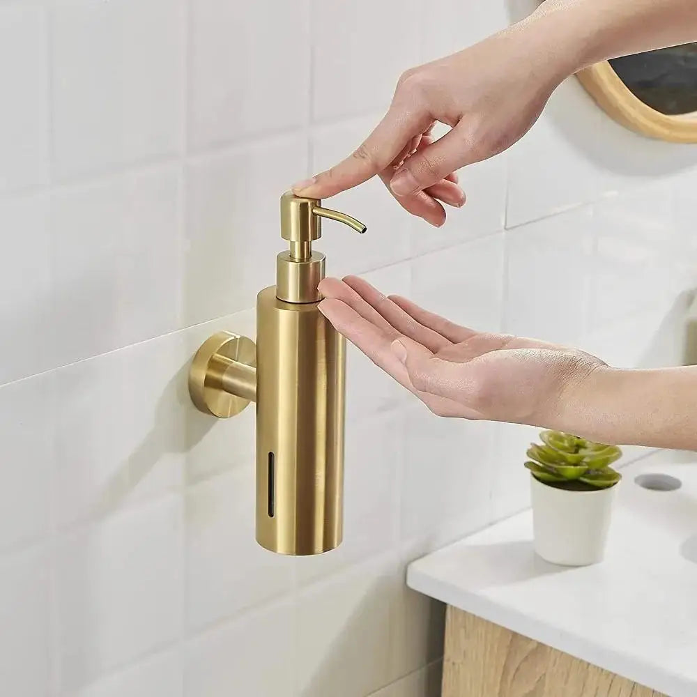 Dispensador de Sabao em Aco Inoxidavel Escovado 250ml Kazaen