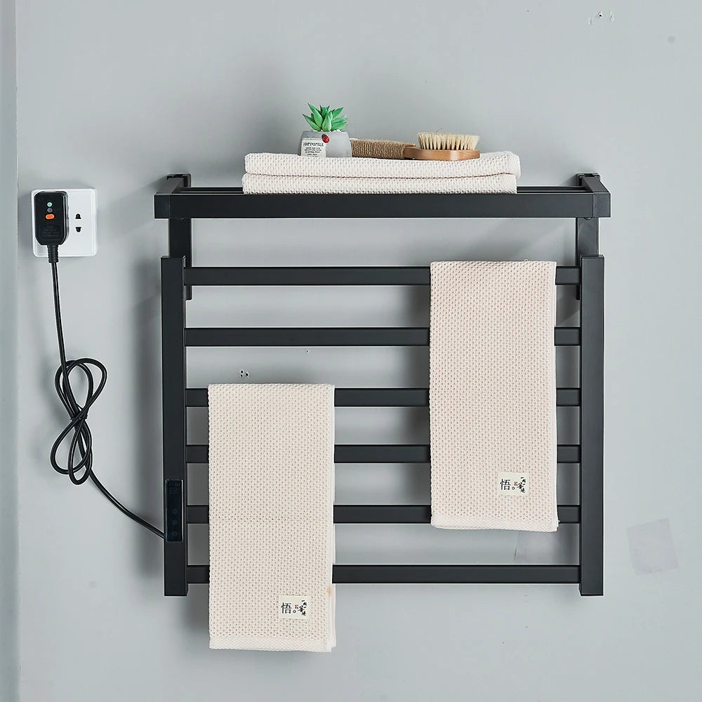 Toalheiro Eletrico Touchscreen em Preto com Economia de Energia Kazaen