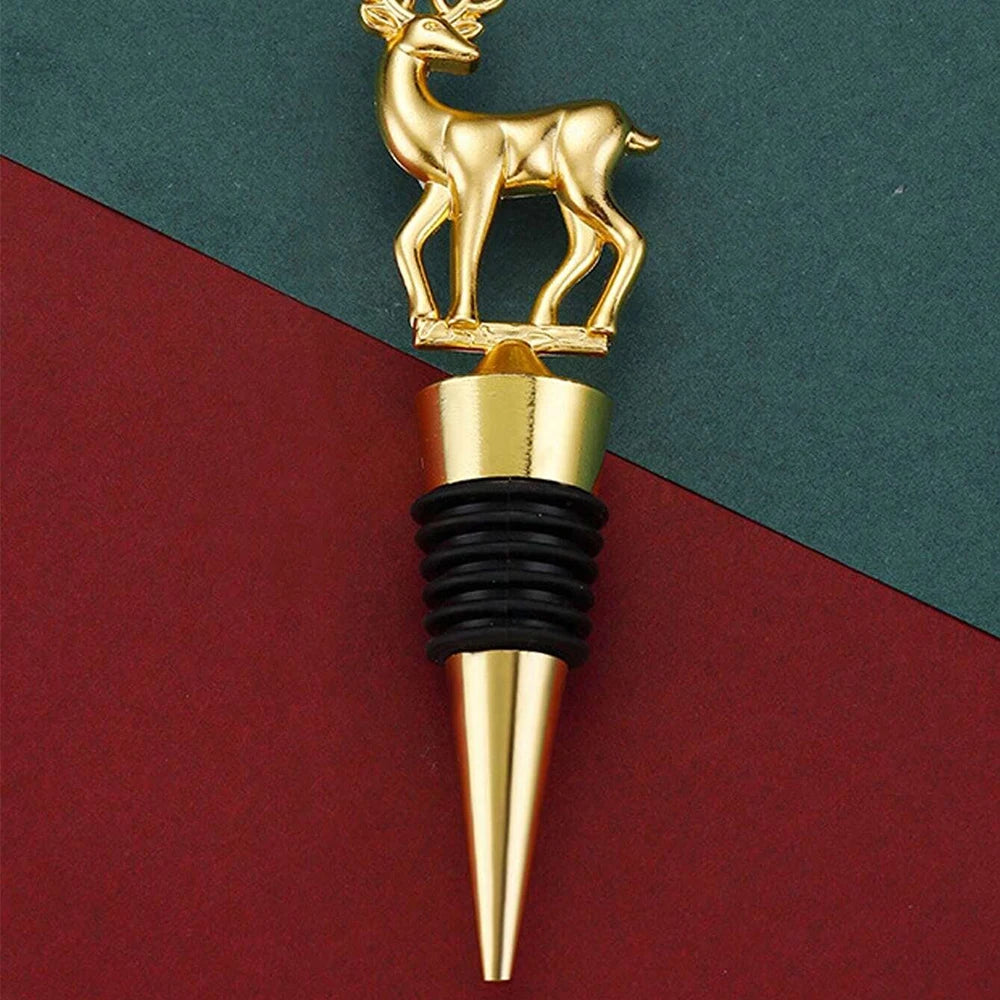 Rolha Escultural Cervo em Metal Dourado