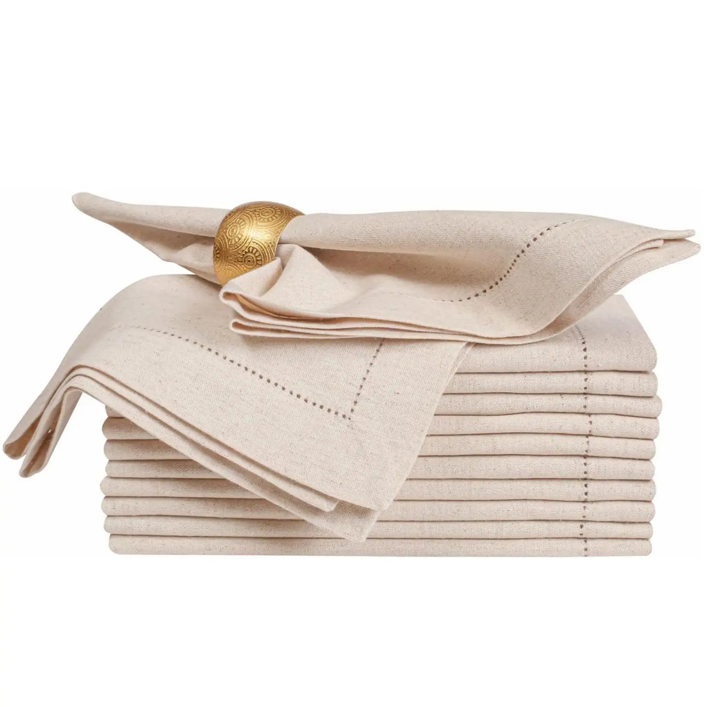Conjunto de 6 Guardanapos de Linho Premium Natural Kazaen