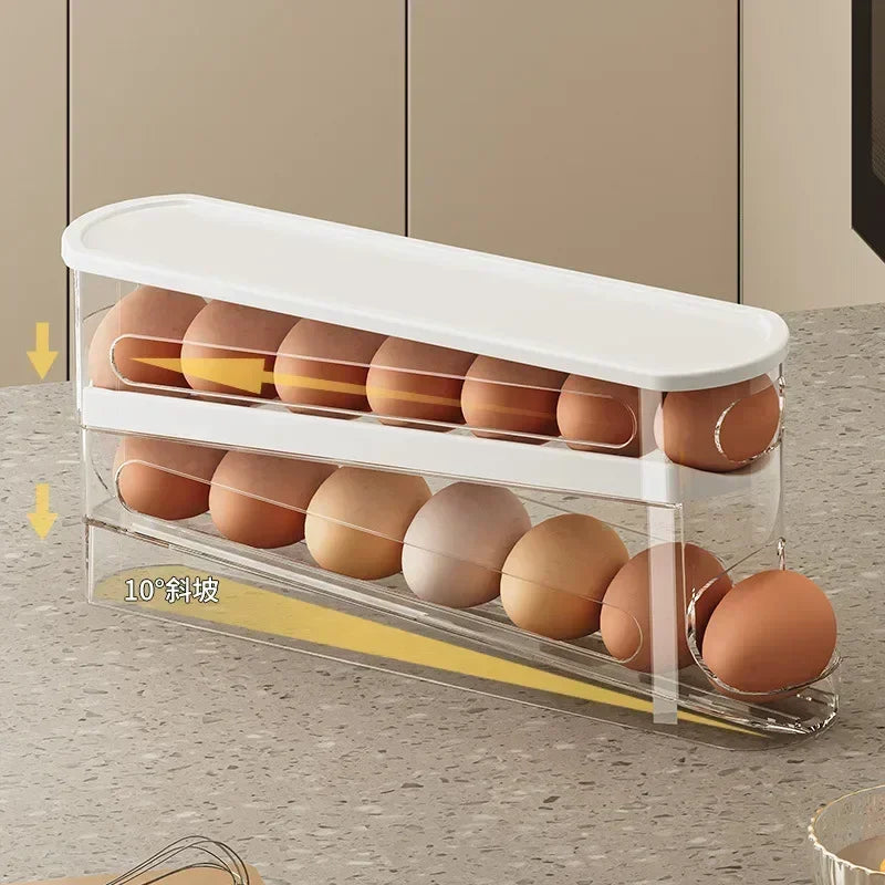 Dispensador de Ovos em Acrílico Transparente Estilo Escada Kazaen