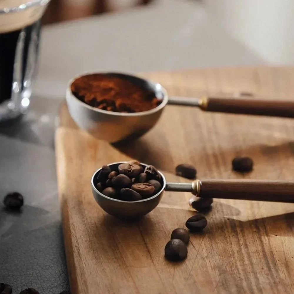 Colher de Café em Aço Inoxidável com Alça de Madeira Kazaen