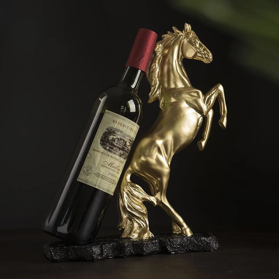 Escultura para Vinho Cavalo Imperial em Resina
