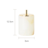 Conjunto de Acessorios para Banheiro em Marmore Onix Branco Kazaen
