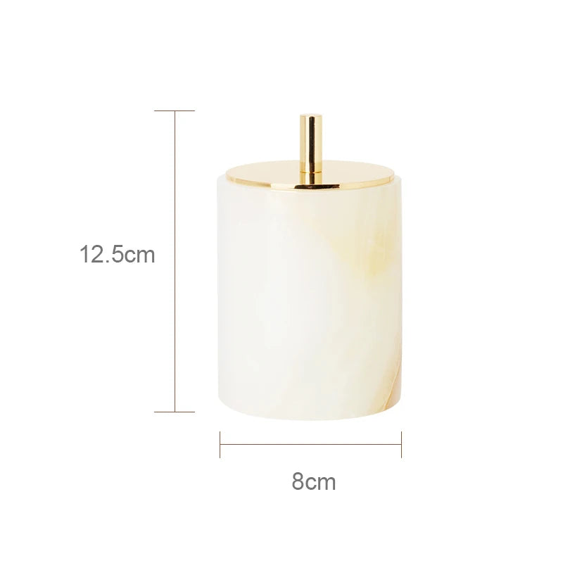 Conjunto de Acessorios para Banheiro em Marmore Onix Branco Kazaen