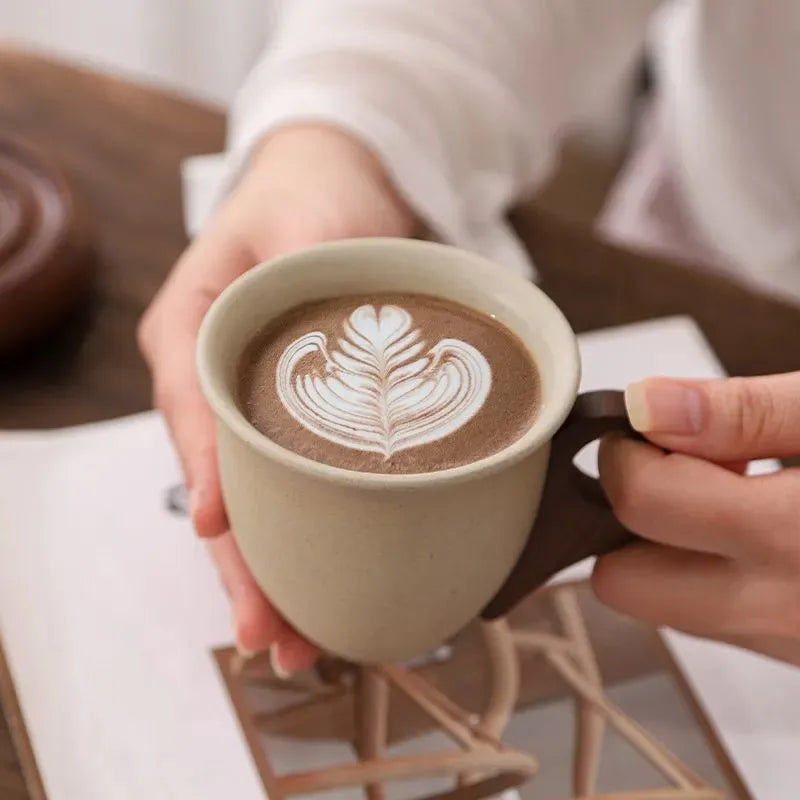 Caneca de Cafe Ceramica Rustica Estilo Antigo Kazaen