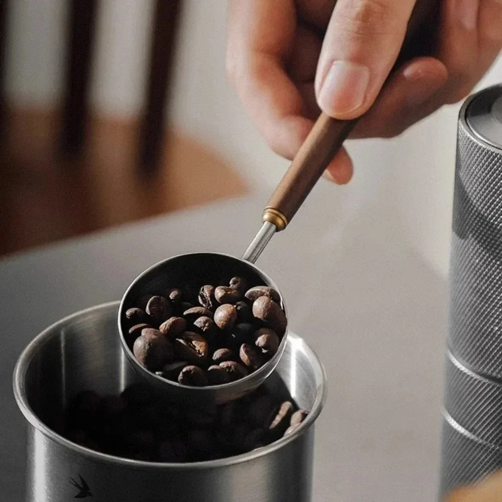 Colher de Café em Aço Inoxidável com Alça de Madeira Kazaen