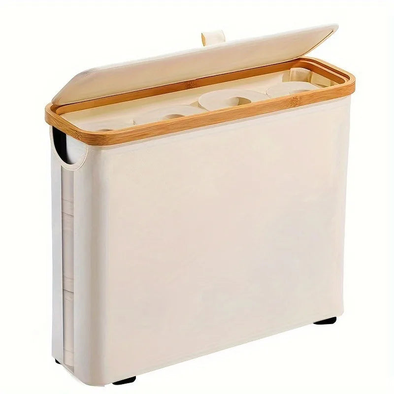Cesta de Armazenamento em Rattan com Tampa Transparente Kazaen