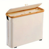 Cesta de Armazenamento em Rattan com Tampa Transparente Kazaen