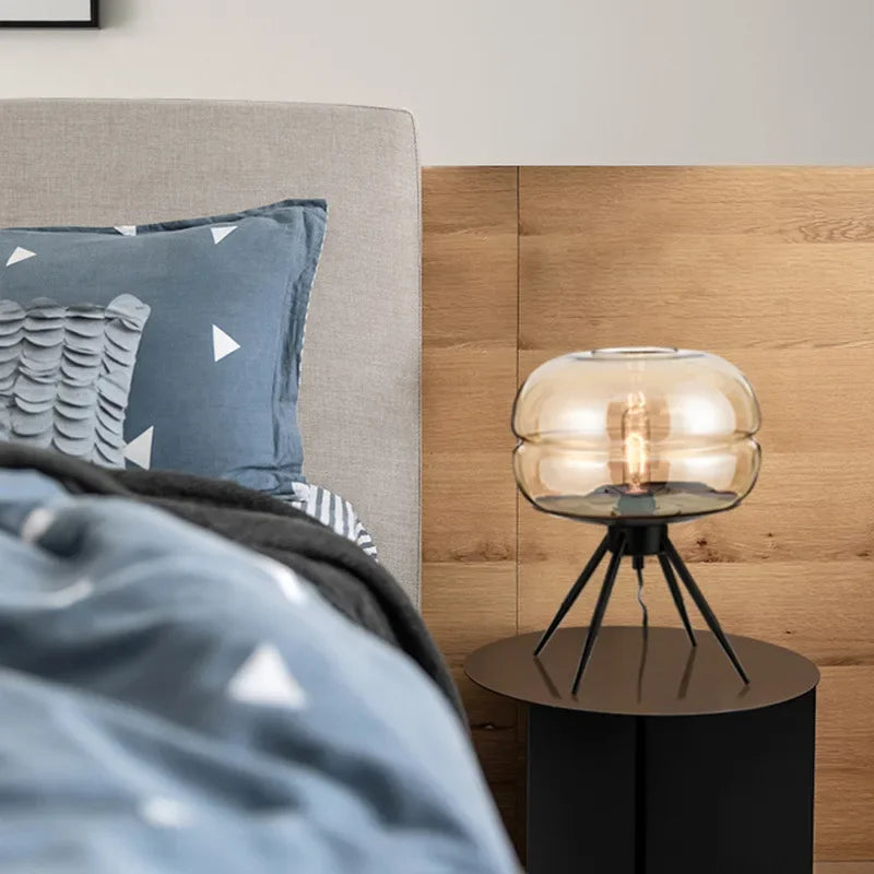 Luminaria de Mesa em Vidro Cristalino Minimalista Kazaen