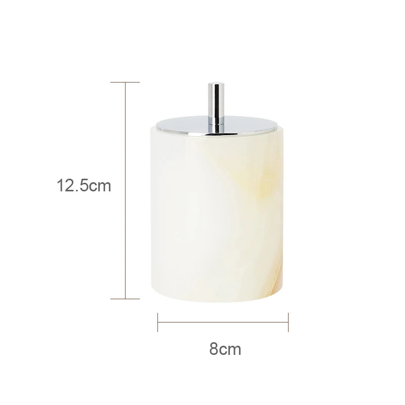 Conjunto de Acessorios para Banheiro em Marmore Onix Branco Kazaen