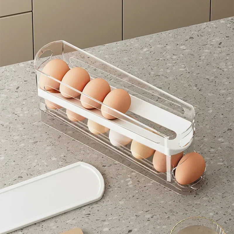 Dispensador de Ovos em Acrílico Transparente Estilo Escada Kazaen