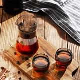 Jarra de Cafe em Vidro Borosilicato com Base de Madeira Kazaen