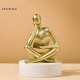 Escultura Abstrata em Resina para Decoração de Estante Kazaen