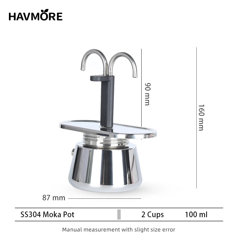 Cafeteira Expresso Moka em Aco Inoxidavel com Design Exclusivo Kazaen