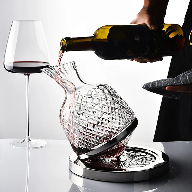 Decantador Giratório em Cristal de Luxo para Vinho Tinto