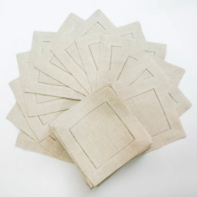 Conjunto de Guardanapos de Linho Bordados 4 Peças Kazaen