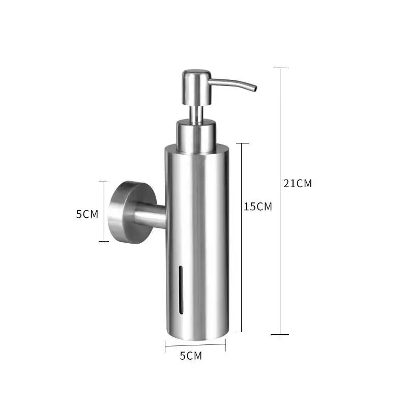 Dispensador de Sabao em Aco Inoxidavel Escovado 250ml Kazaen