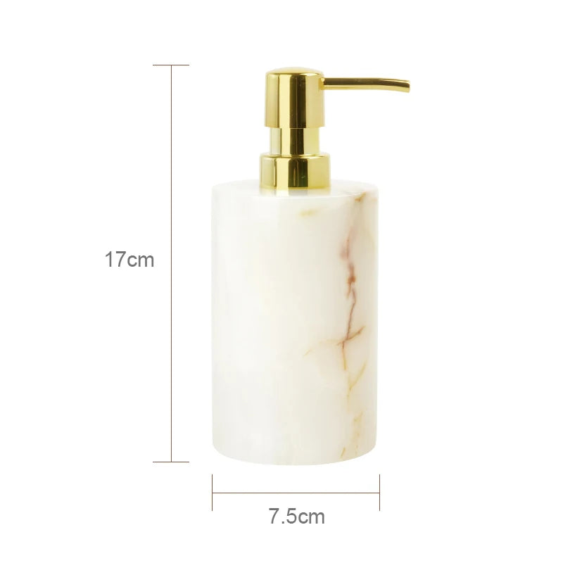 Conjunto de Acessorios para Banheiro em Marmore Onix Branco Kazaen