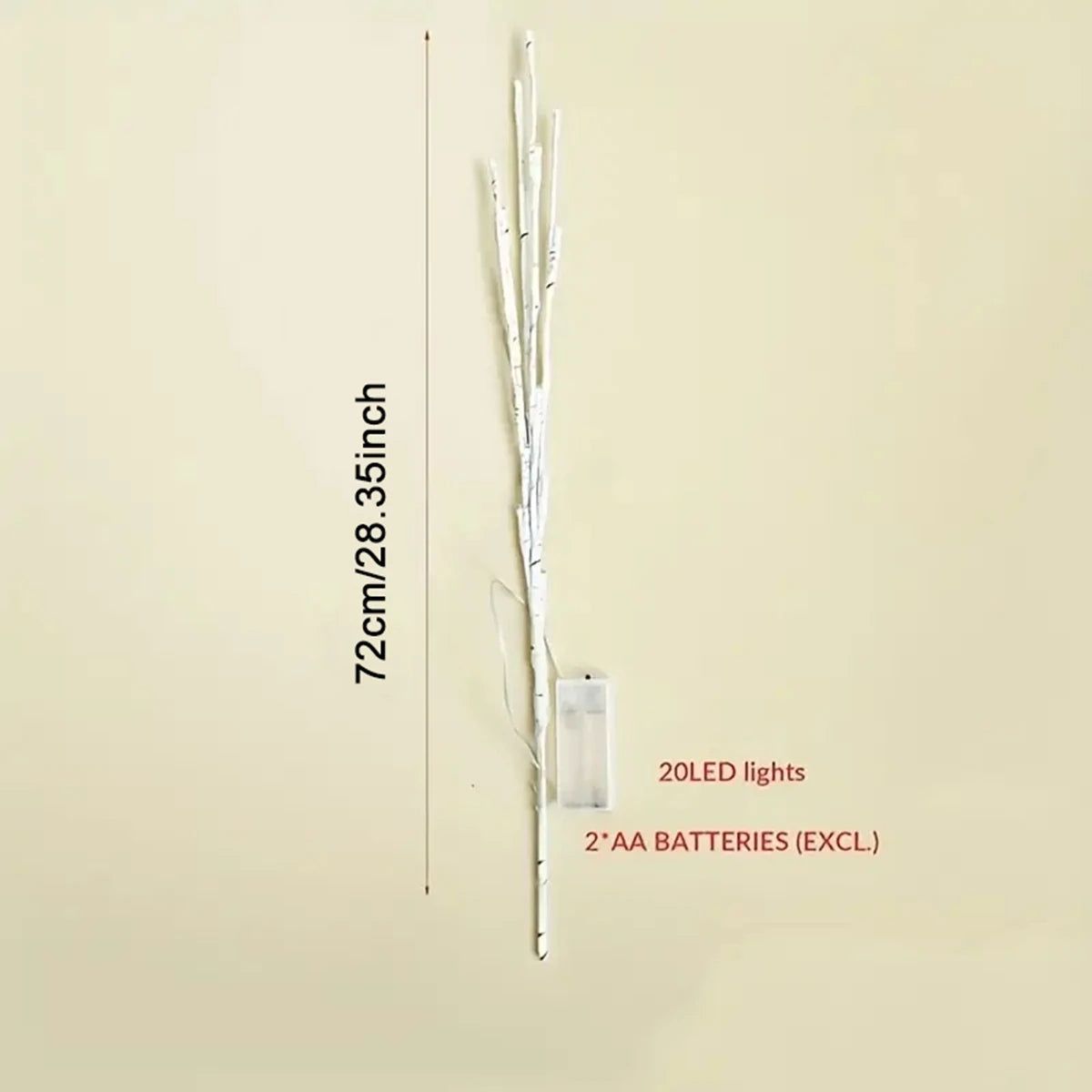 Ramo de Betula Branca com Luzes LED para Decoracao Kazaen