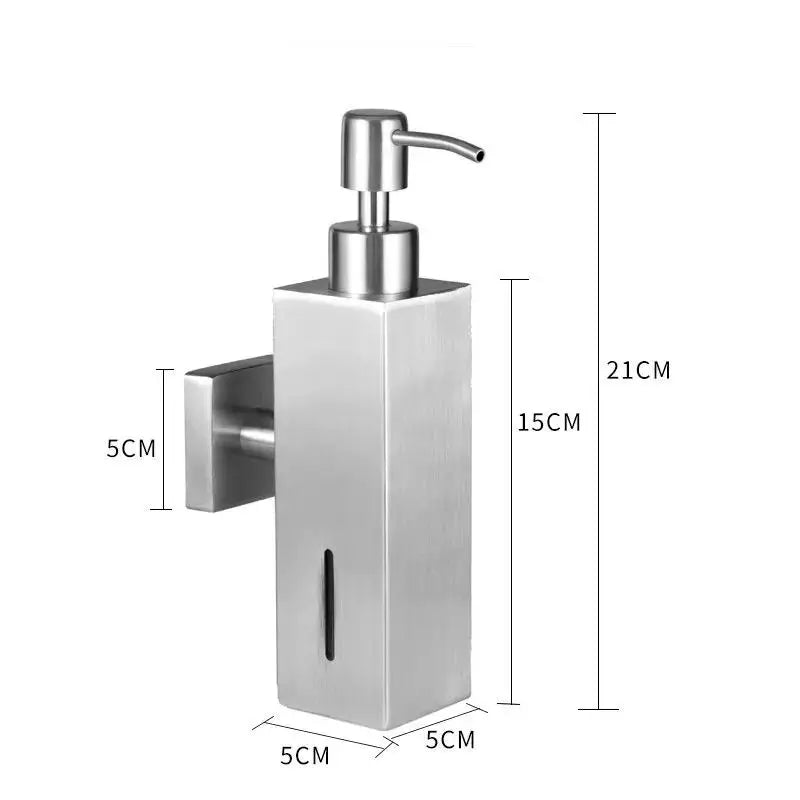 Dispensador de Sabao em Aco Inoxidavel Escovado 250ml Kazaen