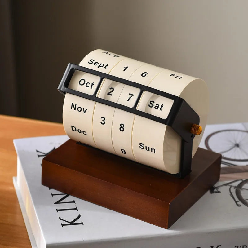 Calendário Perpétuo de Mesa em Madeira Nobre Kazaen Grande