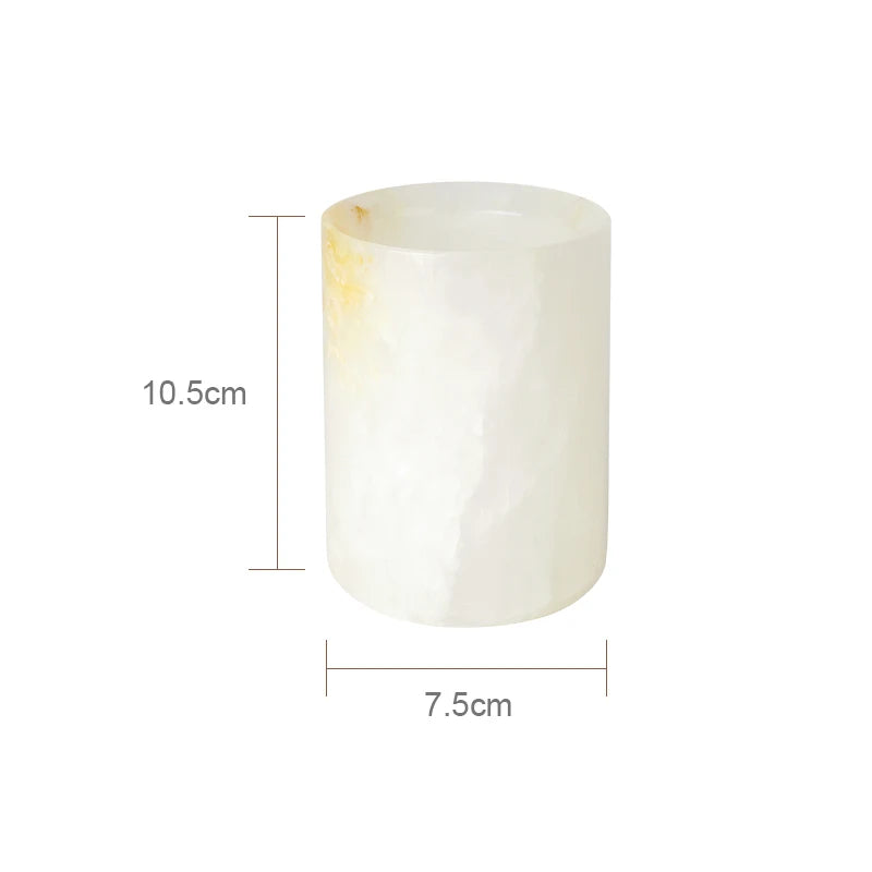 Conjunto de Acessorios para Banheiro em Marmore Onix Branco Kazaen