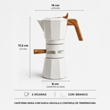 Cafeteira Italiana de Aluminio com Valvula Dupla 2 Xicaras Kazaen