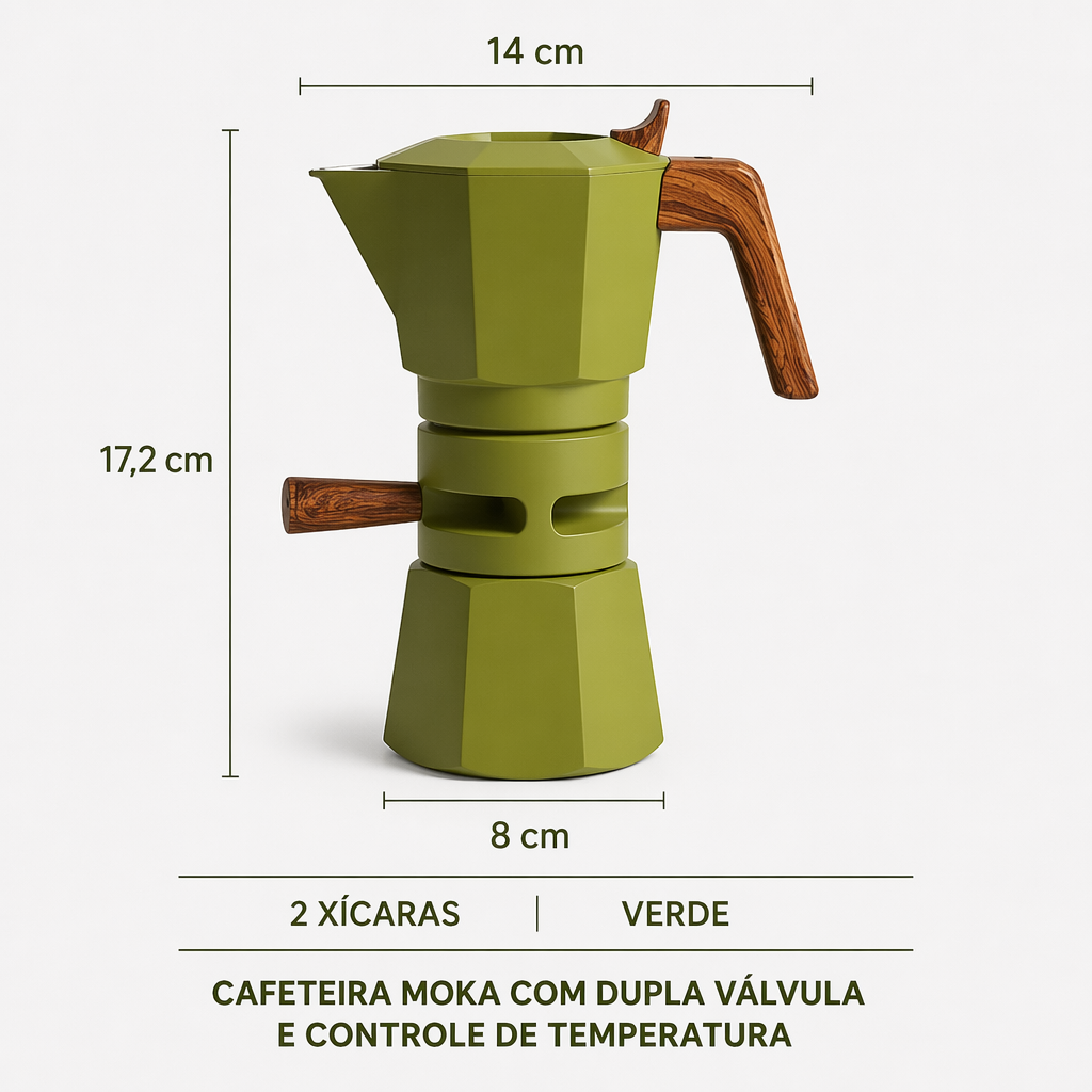 Cafeteira Italiana de Aluminio com Valvula Dupla 2 Xicaras Kazaen