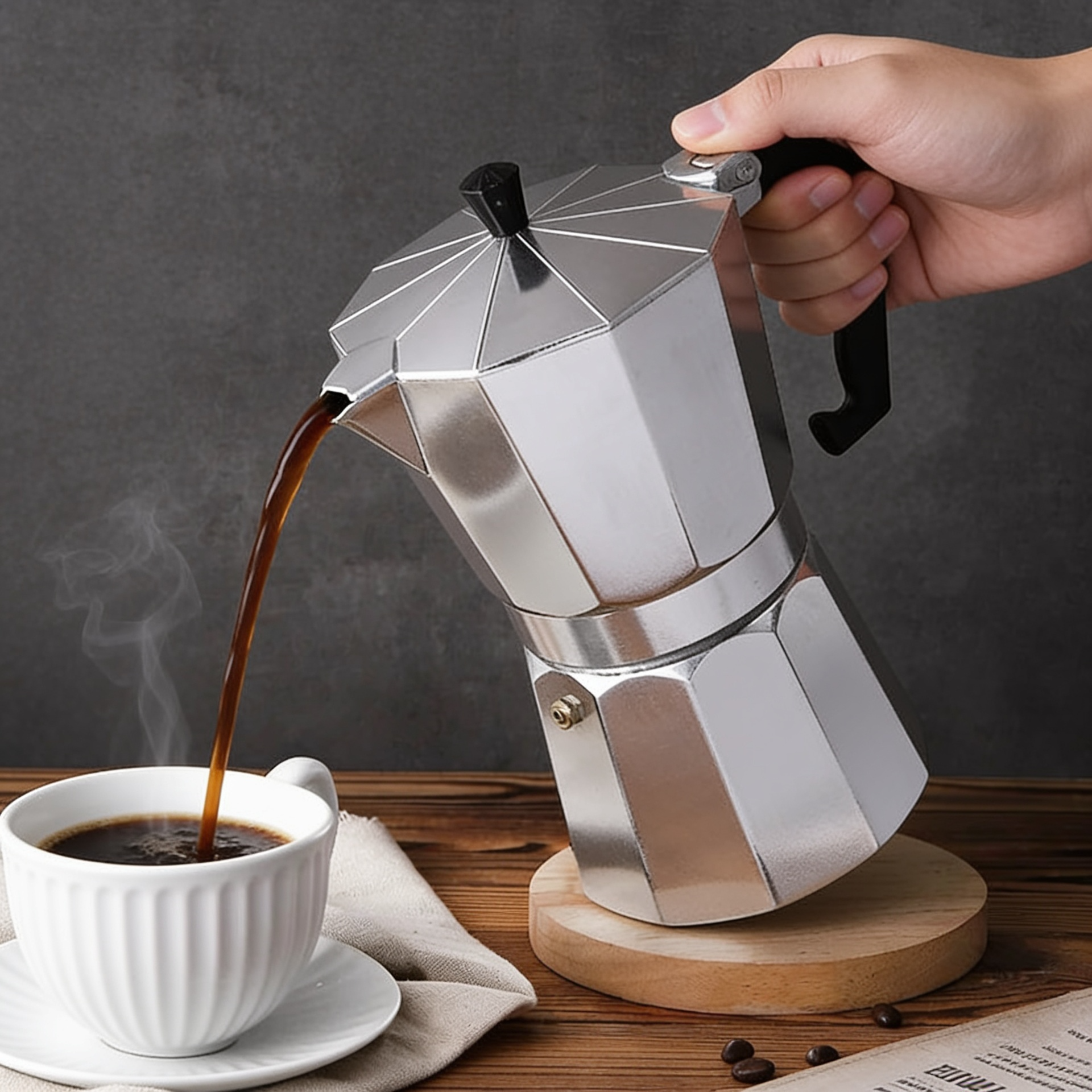 Cafeteira Italiana de Aluminio Octogonal Kazaen