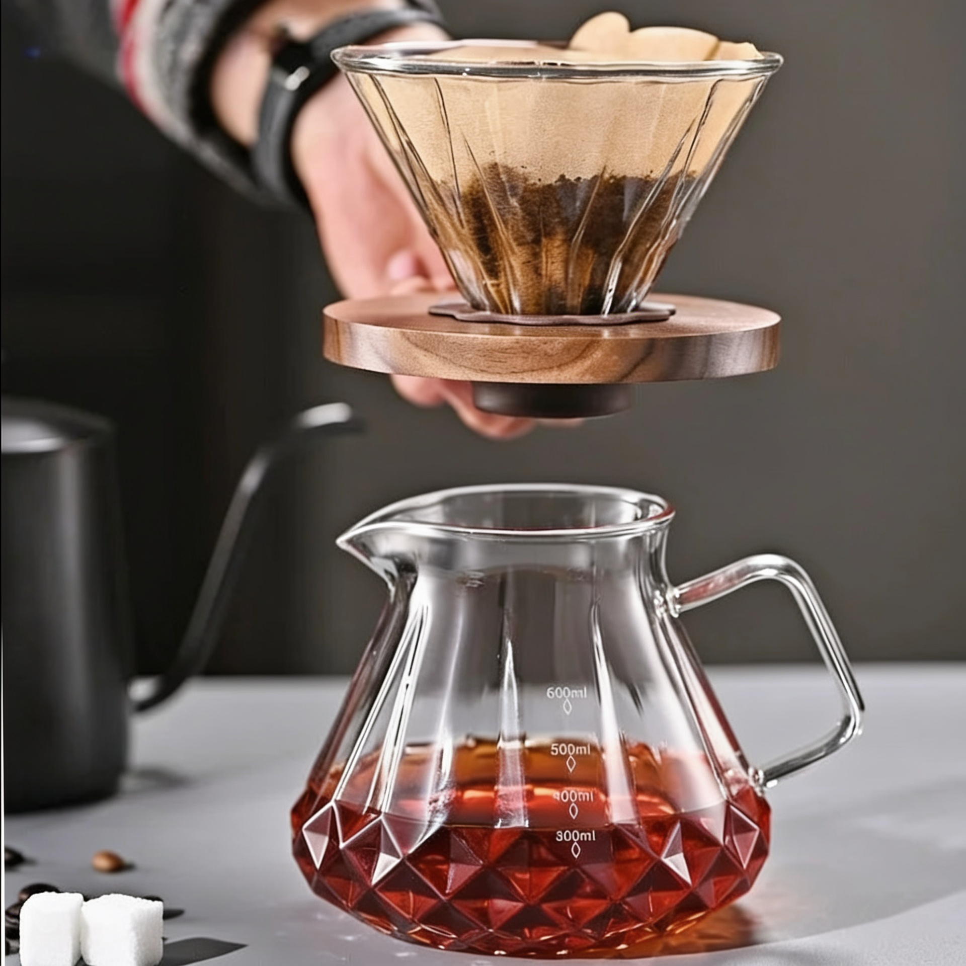 Conjunto de Jarras em Vidro Borossilicato Kazaen para Cafe Gourmet