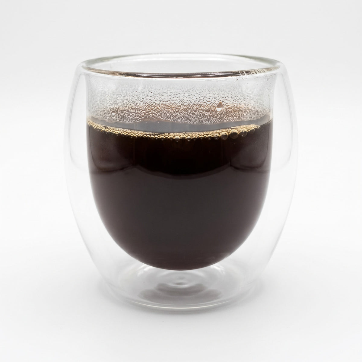 Copo de vidro parede dupla 80ml com café expresso