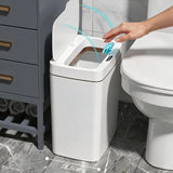 Lixeira com sensor automático branca de 15L para banheiro Kazaen