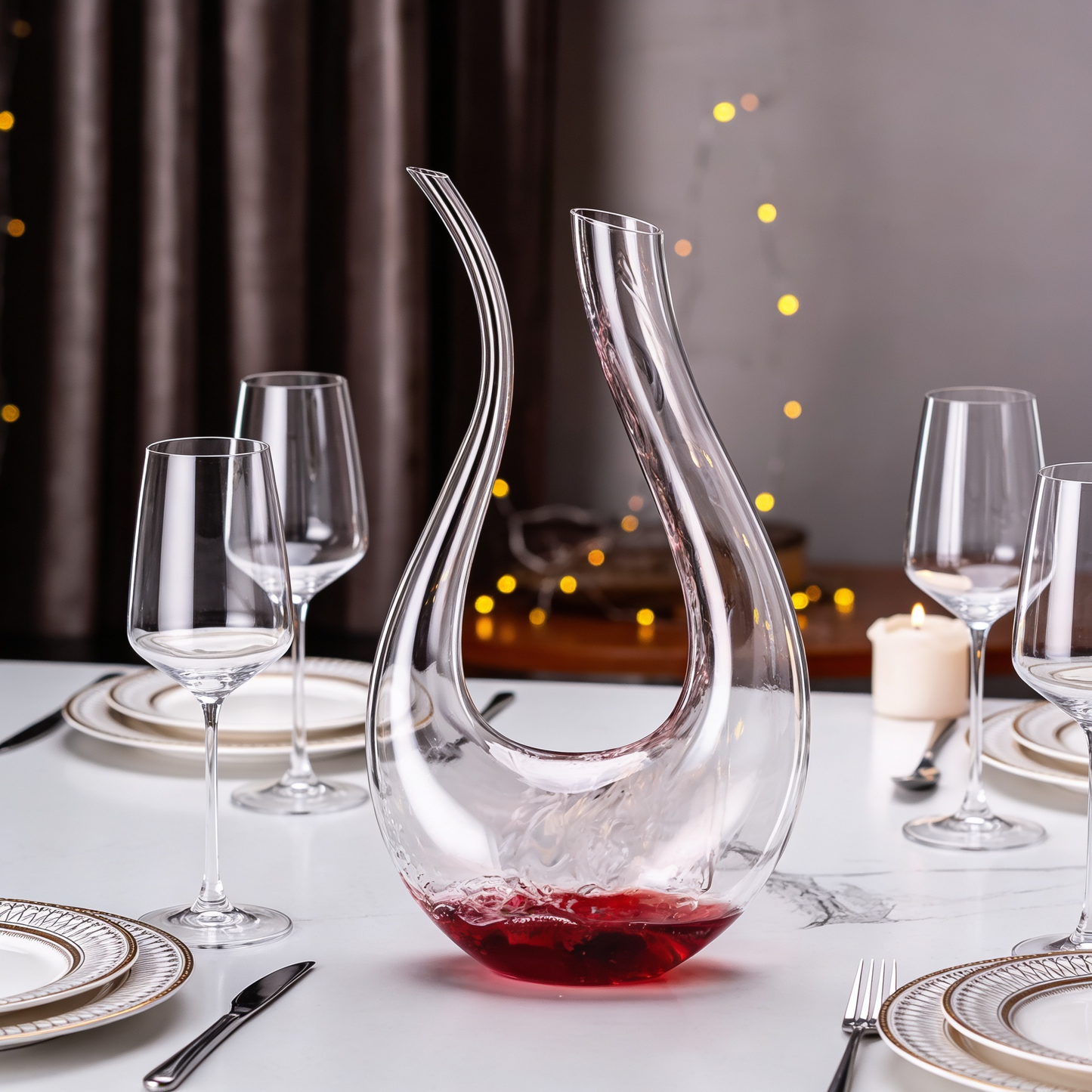 Decanter de Vinho em Cristal Premium | Formato Cisne para Aeragem e Decantação