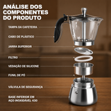 Moka Transparente em Aco Inoxidavel Kazaen