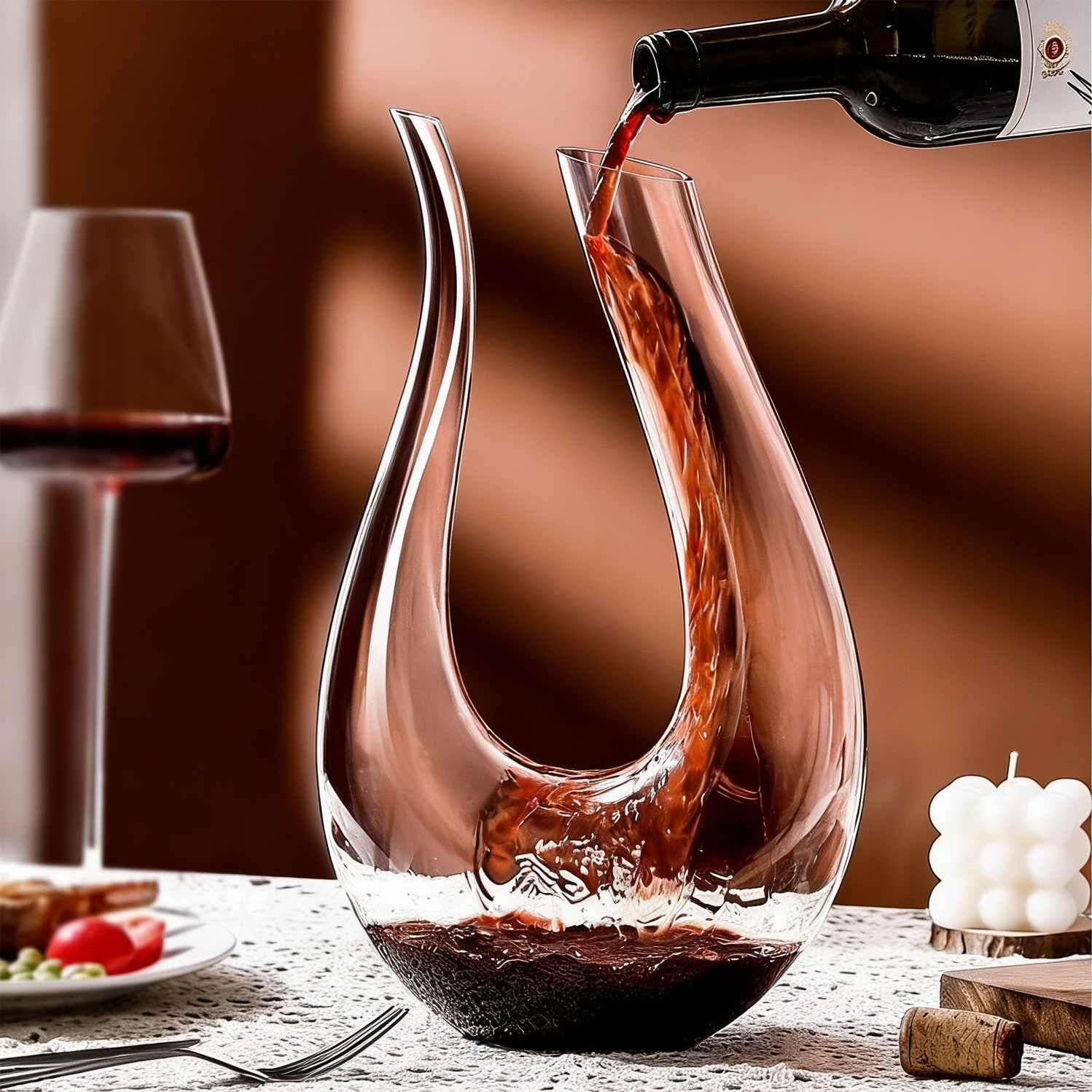 Decanter de Vinho em Cristal Premium | Formato Cisne para Aeragem e Decantação