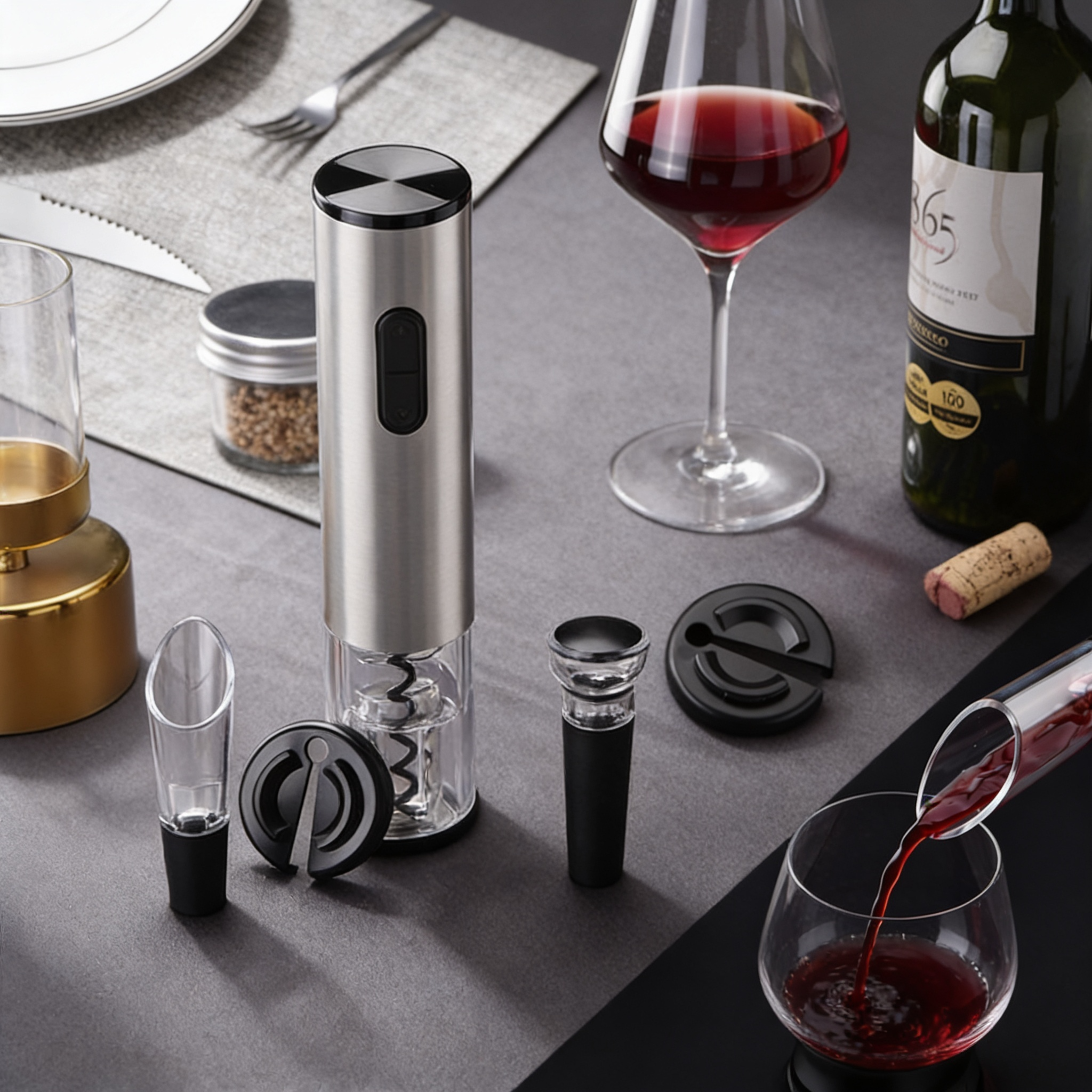 Abridor de Vinho Elétrico Automático 4 em 1