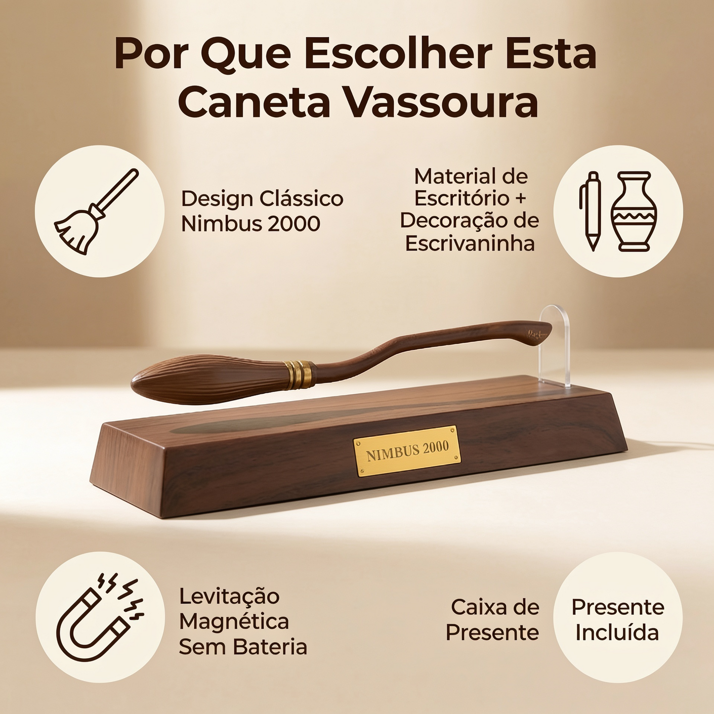Caneta Flutuante Haries em Design Magnetico Exclusivo Kazaen