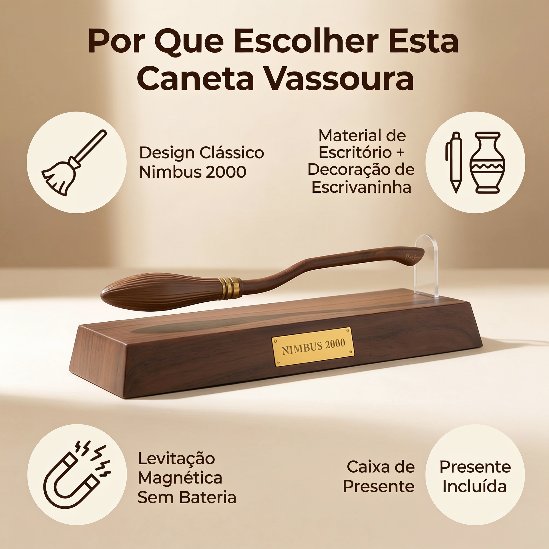 Caneta Flutuante Haries em Design Magnetico Exclusivo Kazaen