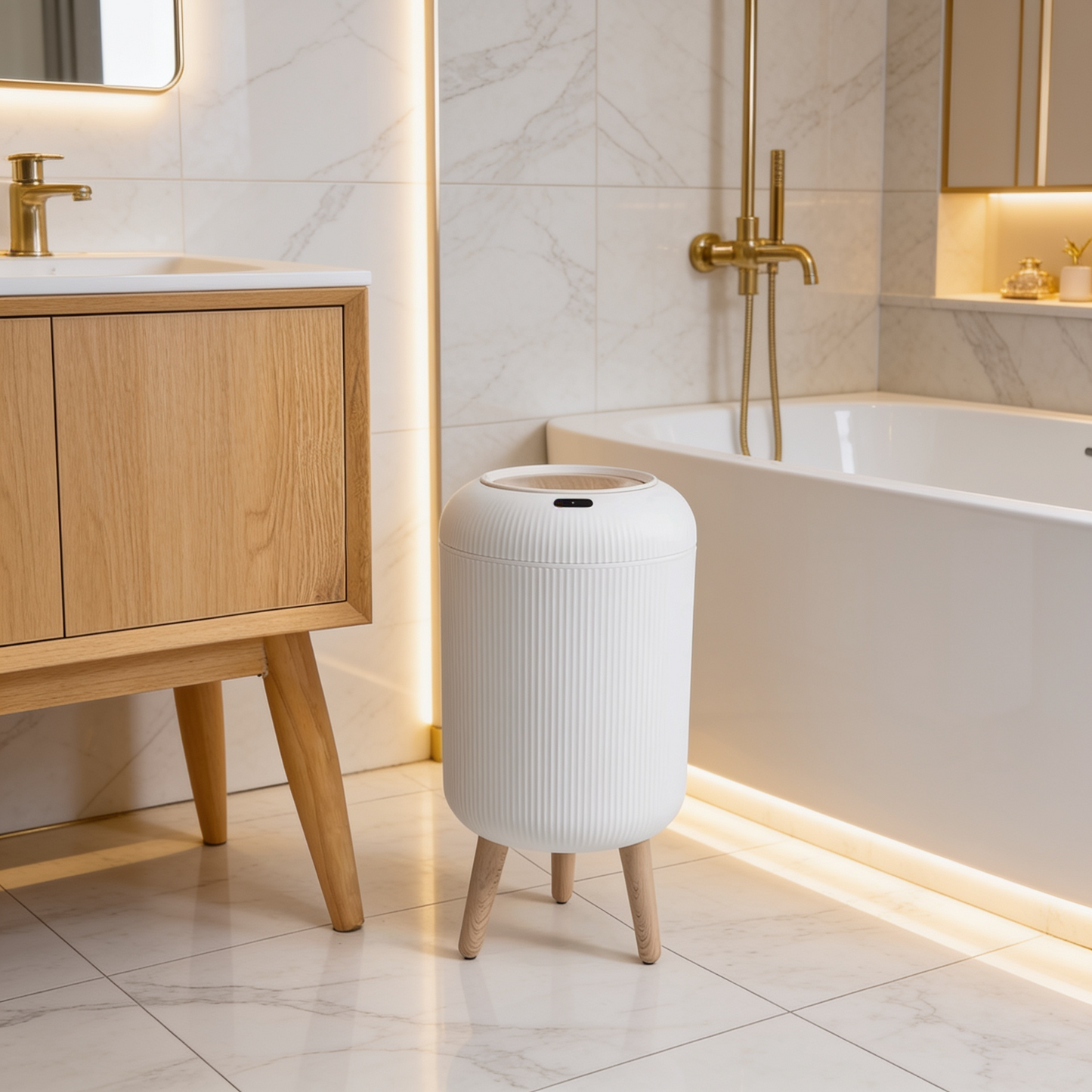 Lixeira Inteligente com Sensor de Movimento em Plástico Kazaen